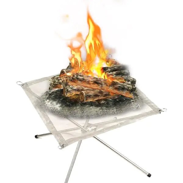 Portable Outdoor Fire Pit and BBQ Grill | 2 - in - 1 Compact Wood & Charcoal Station - Hippopotamus Barn