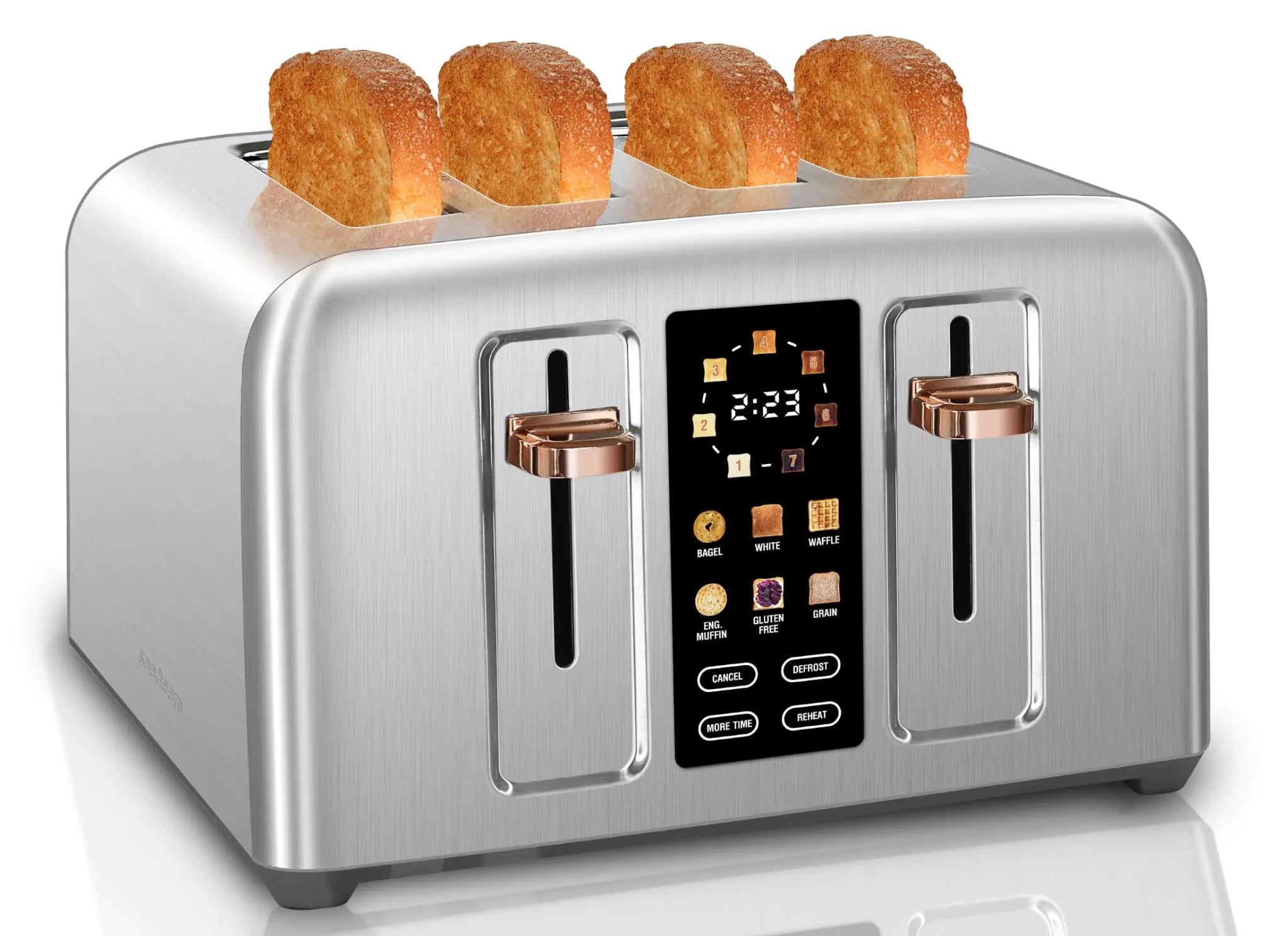 SEEDEEM 4 - Slice Stainless Steel Toaster | Touch Control LCD Display - Hippopotamus Barn