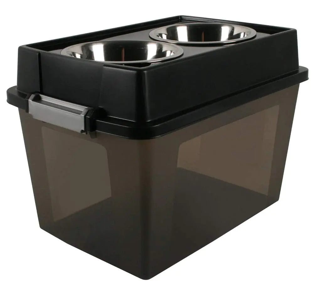 Sharper Image Elevated Pet Feeder with 13lb Food Storage & 3 - in - 1 Measuring Scooper - Hippopotamus Barn