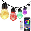 Smart RGB LED String Lights 52.5ft - IP66 Waterproof Outdoor Patio Lights with App & Remote - Hippopotamus Barn