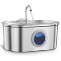 Stainless Steel Pet Water Fountain – Silent Pump, Multi - Standard Adapters, Pet Water Dispenser - Hippopotamus Barn