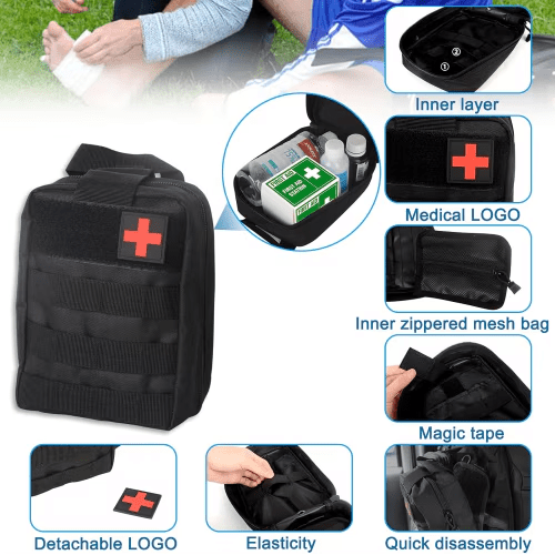 Tactical Car Seat Back Organizer with 3 Detachable Pouches - Universal Vehicle Storage - Hippopotamus Barn