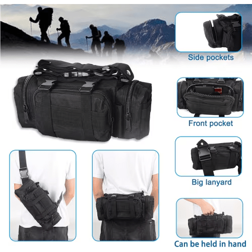 Tactical Car Seat Back Organizer with 3 Detachable Pouches - Universal Vehicle Storage - Hippopotamus Barn