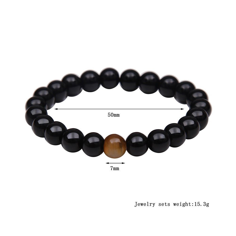 Tiger Eye Stone Bracelet - Natural Healing Crystal Beaded Bracelet for Men Women - Hippopotamus Barn