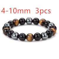 Tiger Eye Stone Bracelet - Natural Healing Crystal Beaded Bracelet for Men Women - Hippopotamus Barn