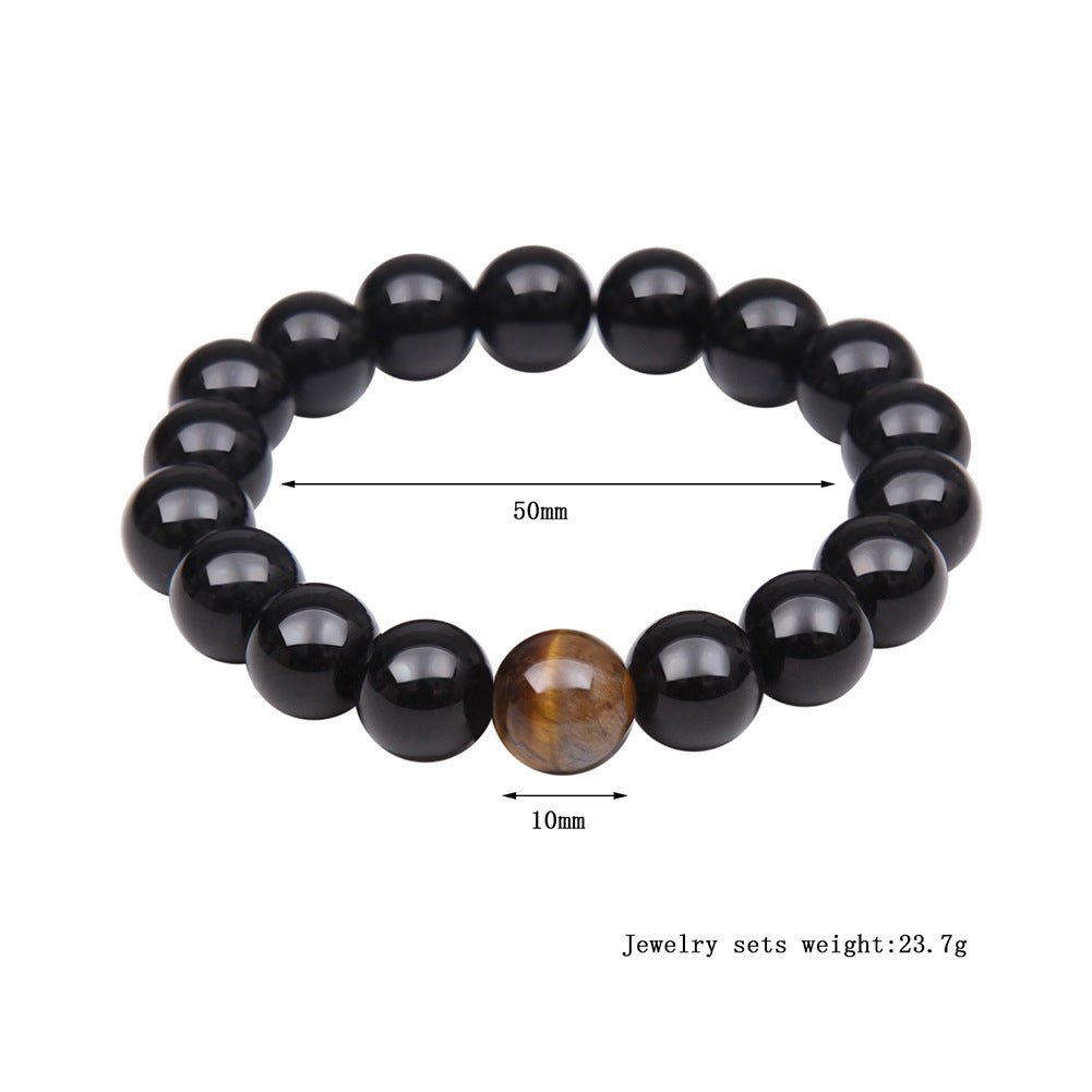 Tiger Eye Stone Bracelet - Natural Healing Crystal Beaded Bracelet for Men Women - Hippopotamus Barn