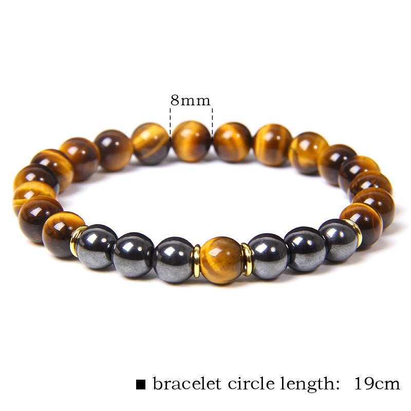 Tiger Eye Stone Bracelet - Natural Healing Crystal Beaded Bracelet for Men Women - Hippopotamus Barn