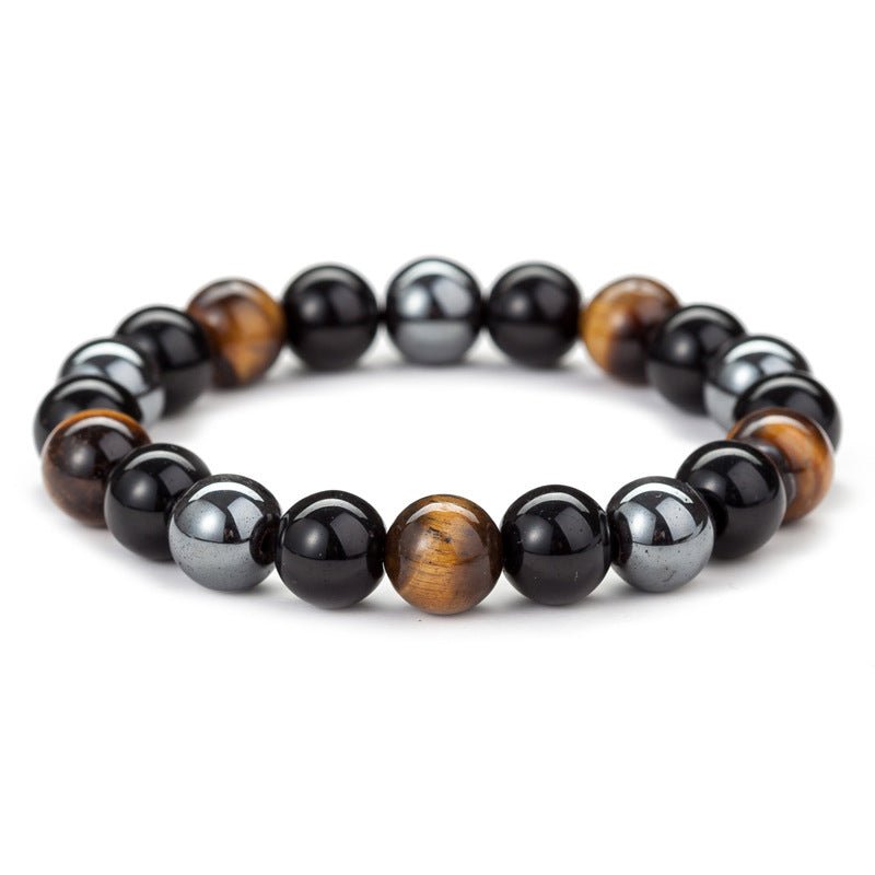 Tiger Eye Stone Bracelet - Natural Healing Crystal Beaded Bracelet for Men Women - Hippopotamus Barn
