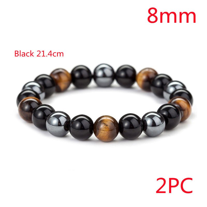 Tiger Eye Stone Bracelet - Natural Healing Crystal Beaded Bracelet for Men Women - Hippopotamus Barn