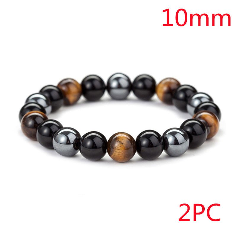 Tiger Eye Stone Bracelet - Natural Healing Crystal Beaded Bracelet for Men Women - Hippopotamus Barn