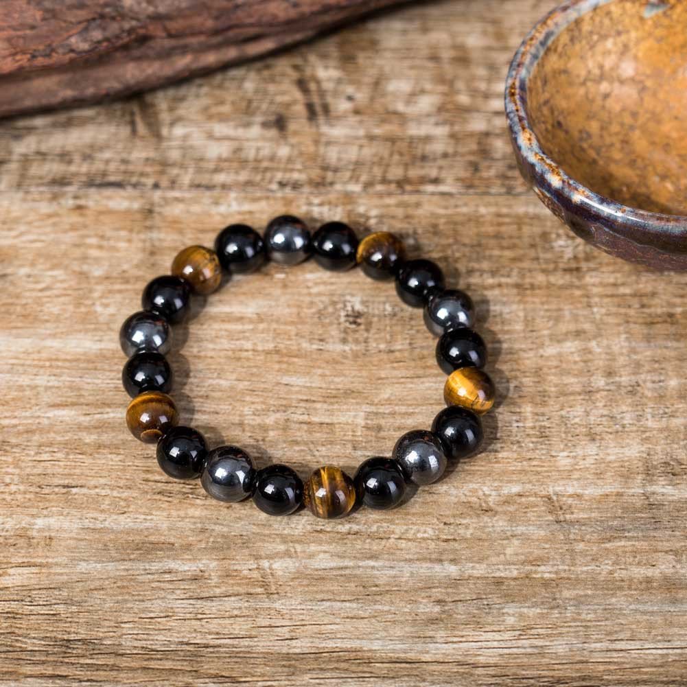 Tiger Eye Stone Bracelet - Natural Healing Crystal Beaded Bracelet for Men Women - Hippopotamus Barn