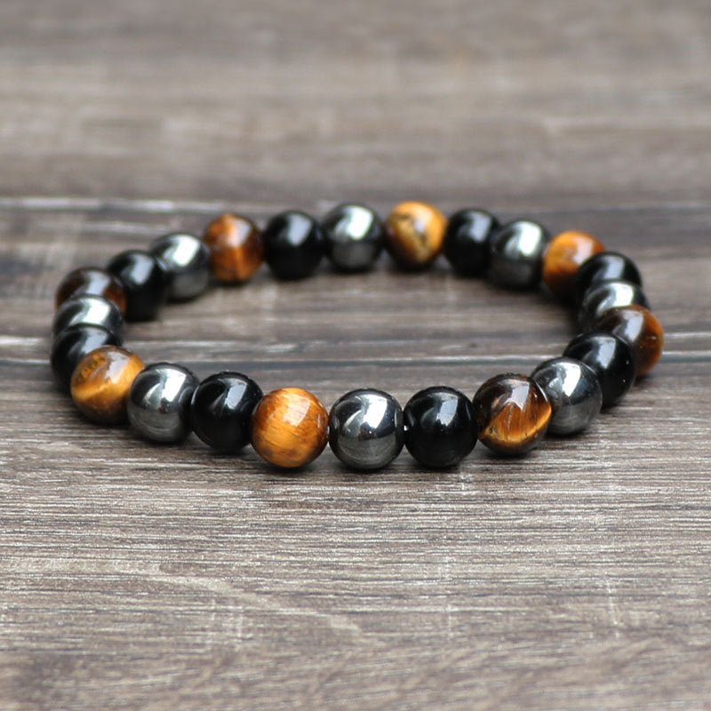 Tiger Eye Stone Bracelet - Natural Healing Crystal Beaded Bracelet for Men Women - Hippopotamus Barn