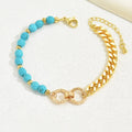 Turquoise Beaded Bracelet - Boho Multi - Chain Layered Bracelet for Women - Hippopotamus Barn