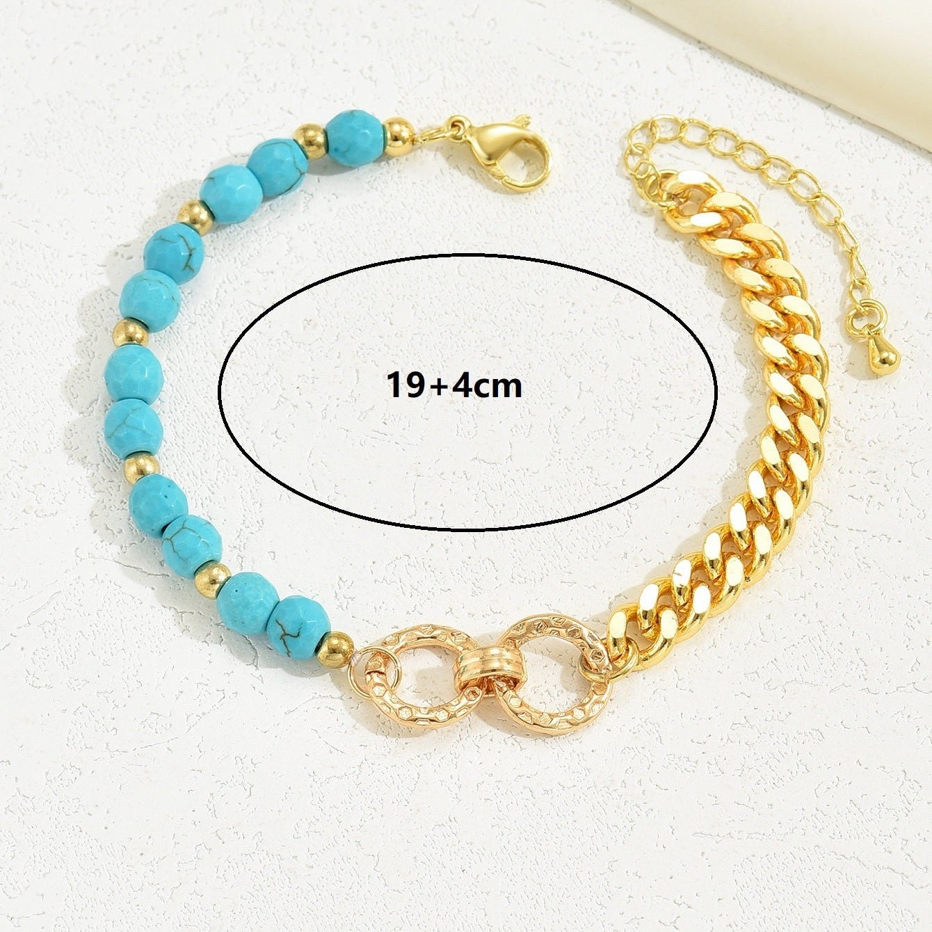Turquoise Beaded Bracelet - Boho Multi - Chain Layered Bracelet for Women - Hippopotamus Barn
