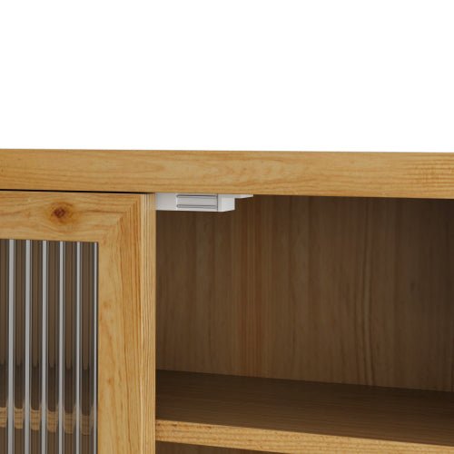 Wall Mounted Cabinet with Glass Doors - 3 - Tier Storage for Bathroom & Kitchen - Hippopotamus Barn