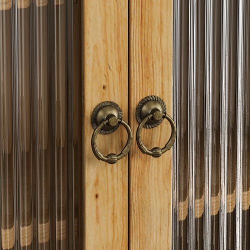 Wall Mounted Cabinet with Glass Doors - 3 - Tier Storage for Bathroom & Kitchen - Hippopotamus Barn
