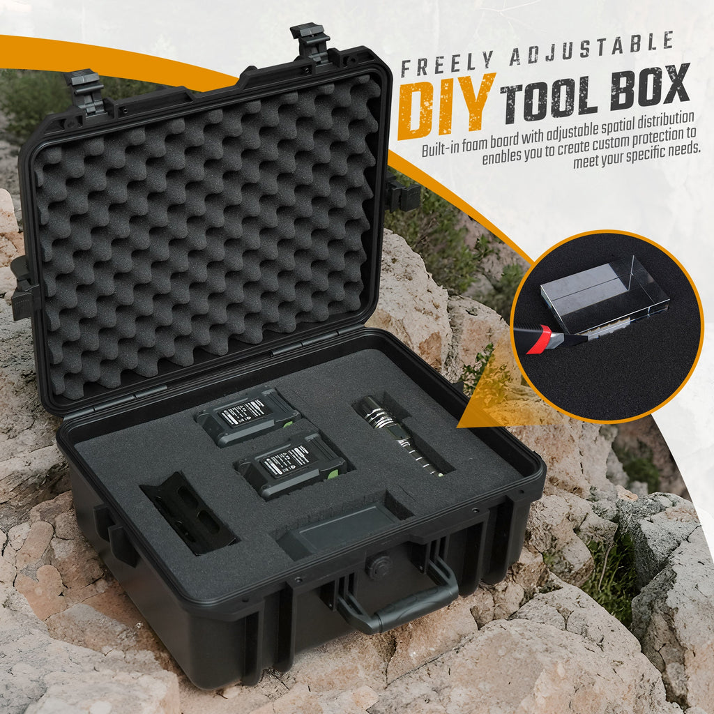 Waterproof Hard Case with Foam - IP67 Protective Equipment Case for Cameras & Gear - Hippopotamus Barn