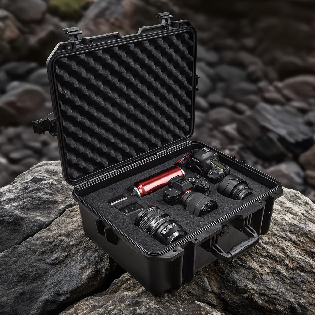 Waterproof Hard Case with Foam - IP67 Protective Equipment Case for Cameras & Gear - Hippopotamus Barn