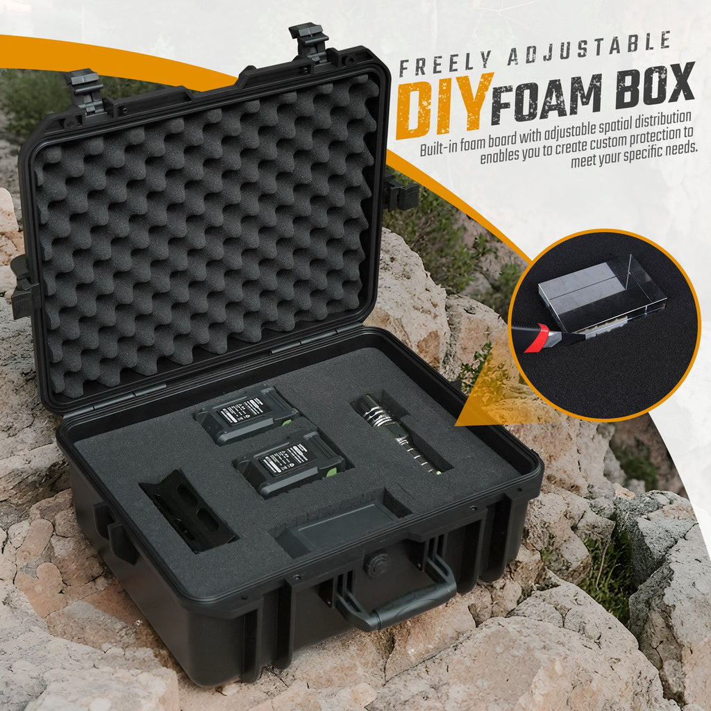 Waterproof Hard Case with Foam - IP67 Protective Equipment Case for Cameras & Gear - Hippopotamus Barn