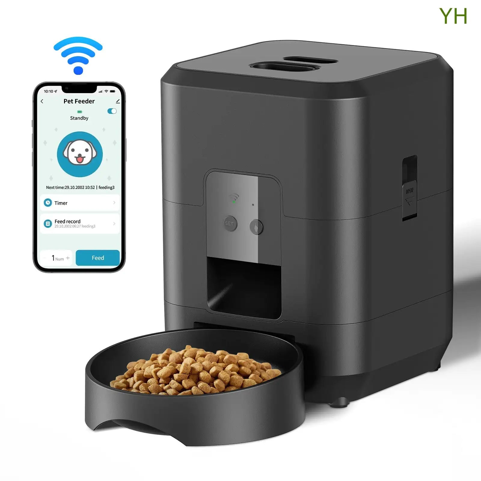 WiFi Smart Pet Feeder – Remote App Control, Timed Quantitative Feeding & Dual Power Backup - Hippopotamus Barn