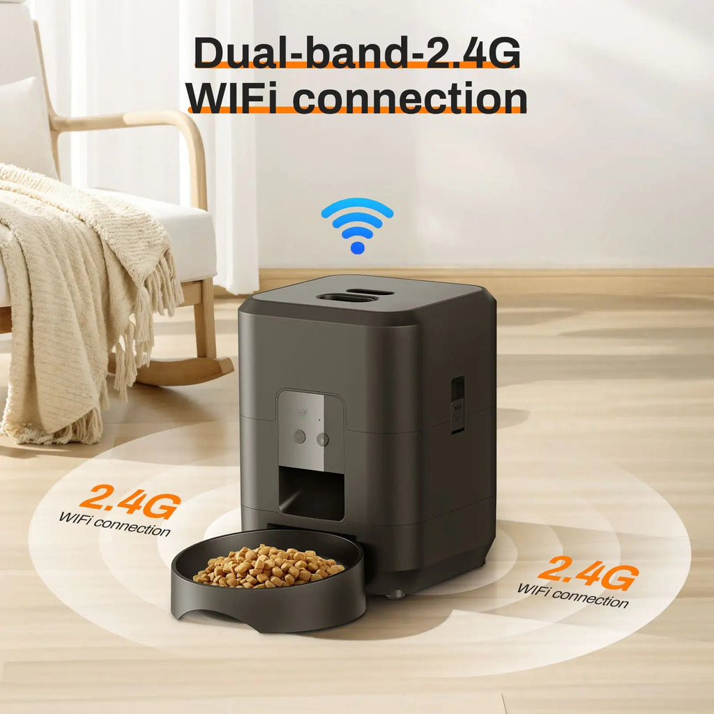 WiFi Smart Pet Feeder – Remote App Control, Timed Quantitative Feeding & Dual Power Backup - Hippopotamus Barn