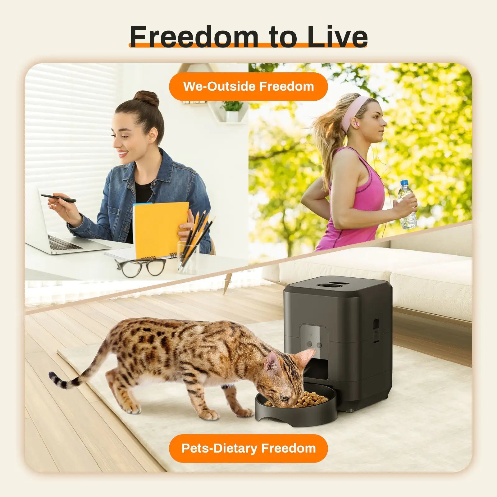 WiFi Smart Pet Feeder – Remote App Control, Timed Quantitative Feeding & Dual Power Backup - Hippopotamus Barn