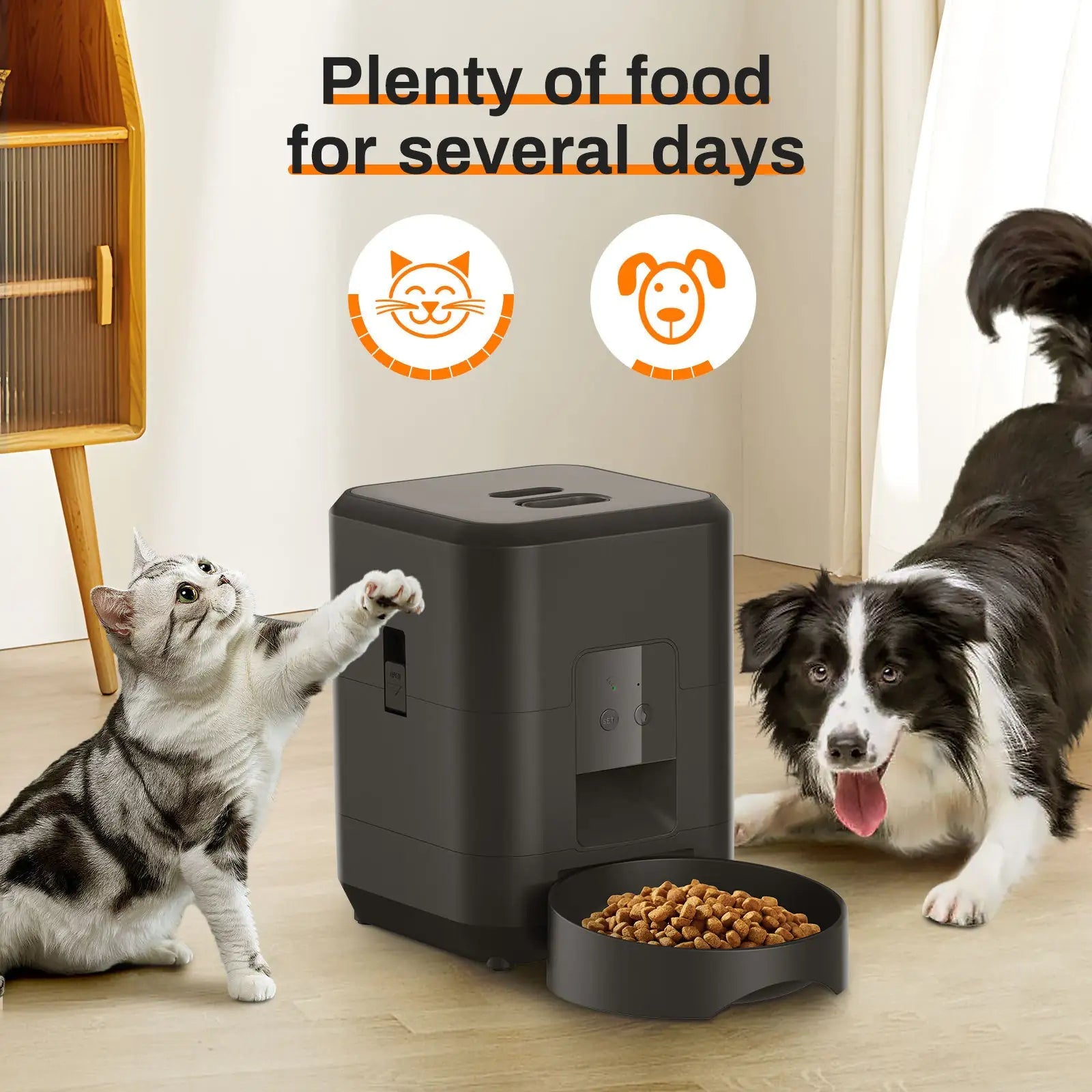 WiFi Smart Pet Feeder – Remote App Control, Timed Quantitative Feeding & Dual Power Backup - Hippopotamus Barn