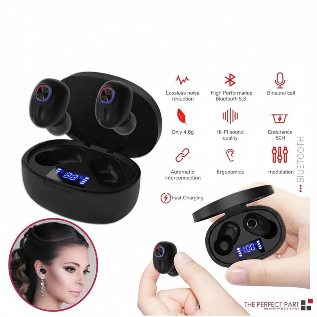Wireless Earbuds Bluetooth 5.0 - IPX7 Waterproof TWS with Noise Canceling & Charging Case - Hippopotamus Barn