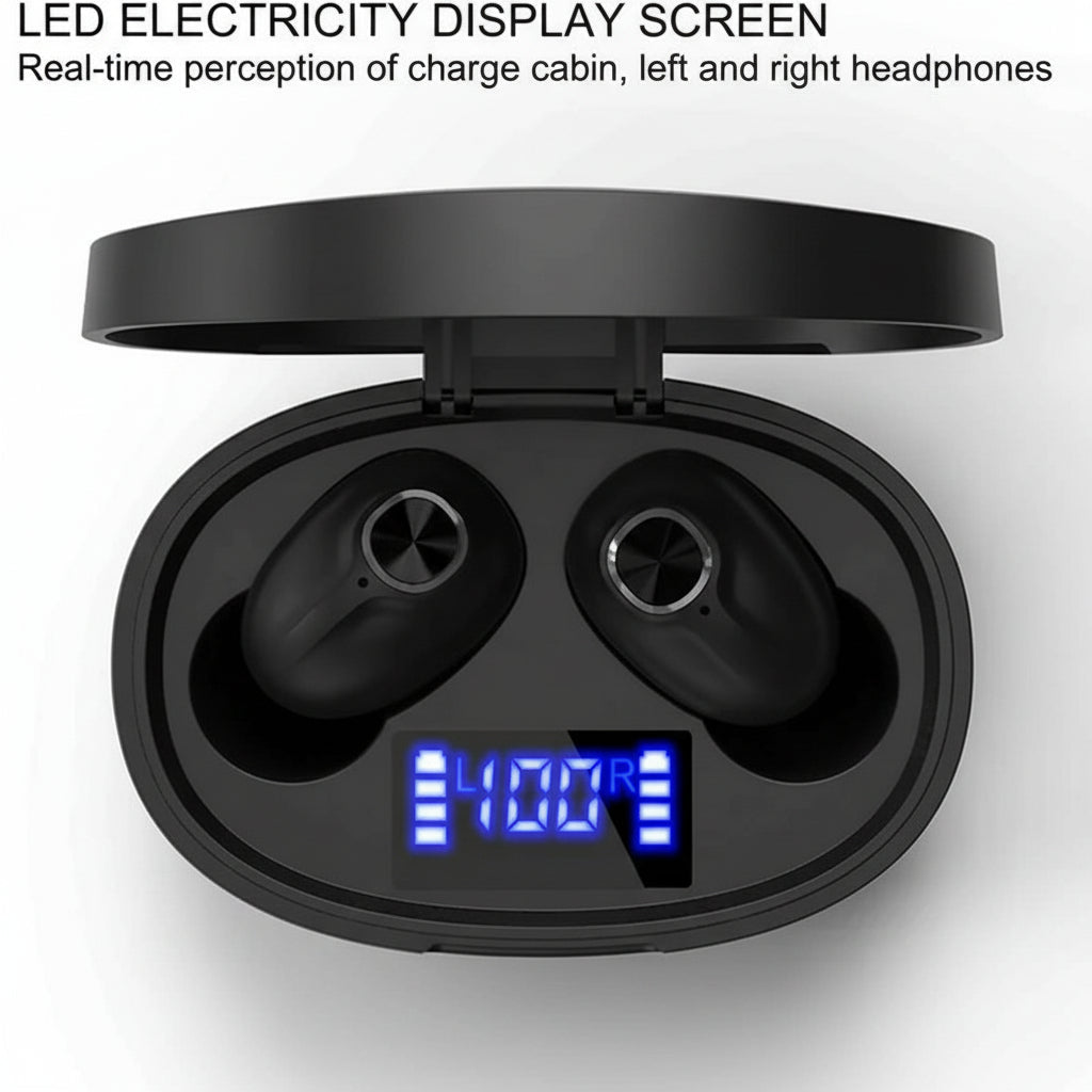 Wireless Earbuds Bluetooth 5.0 - IPX7 Waterproof TWS with Noise Canceling & Charging Case - Hippopotamus Barn
