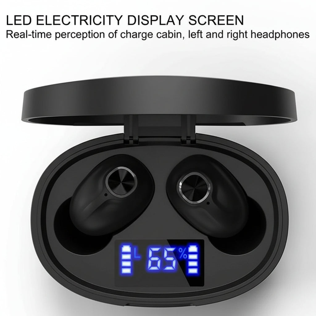 Wireless Earbuds Bluetooth 5.0 - IPX7 Waterproof TWS with Noise Canceling & Charging Case - Hippopotamus Barn