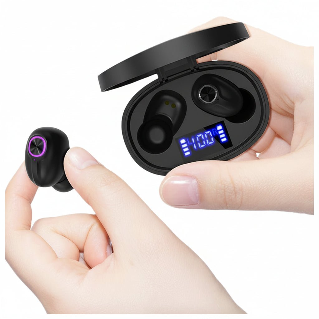 Wireless Earbuds Bluetooth 5.0 - IPX7 Waterproof TWS with Noise Canceling & Charging Case - Hippopotamus Barn