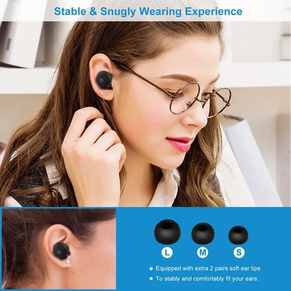 Wireless Earbuds V4.2 with aptX - IP44 Waterproof TWS with Noise Canceling for Business - Hippopotamus Barn