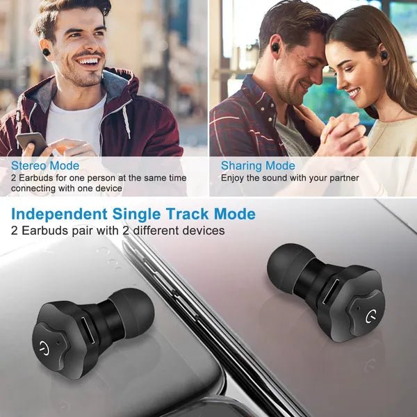 Wireless Earbuds V4.2 with aptX - IP44 Waterproof TWS with Noise Canceling for Business - Hippopotamus Barn