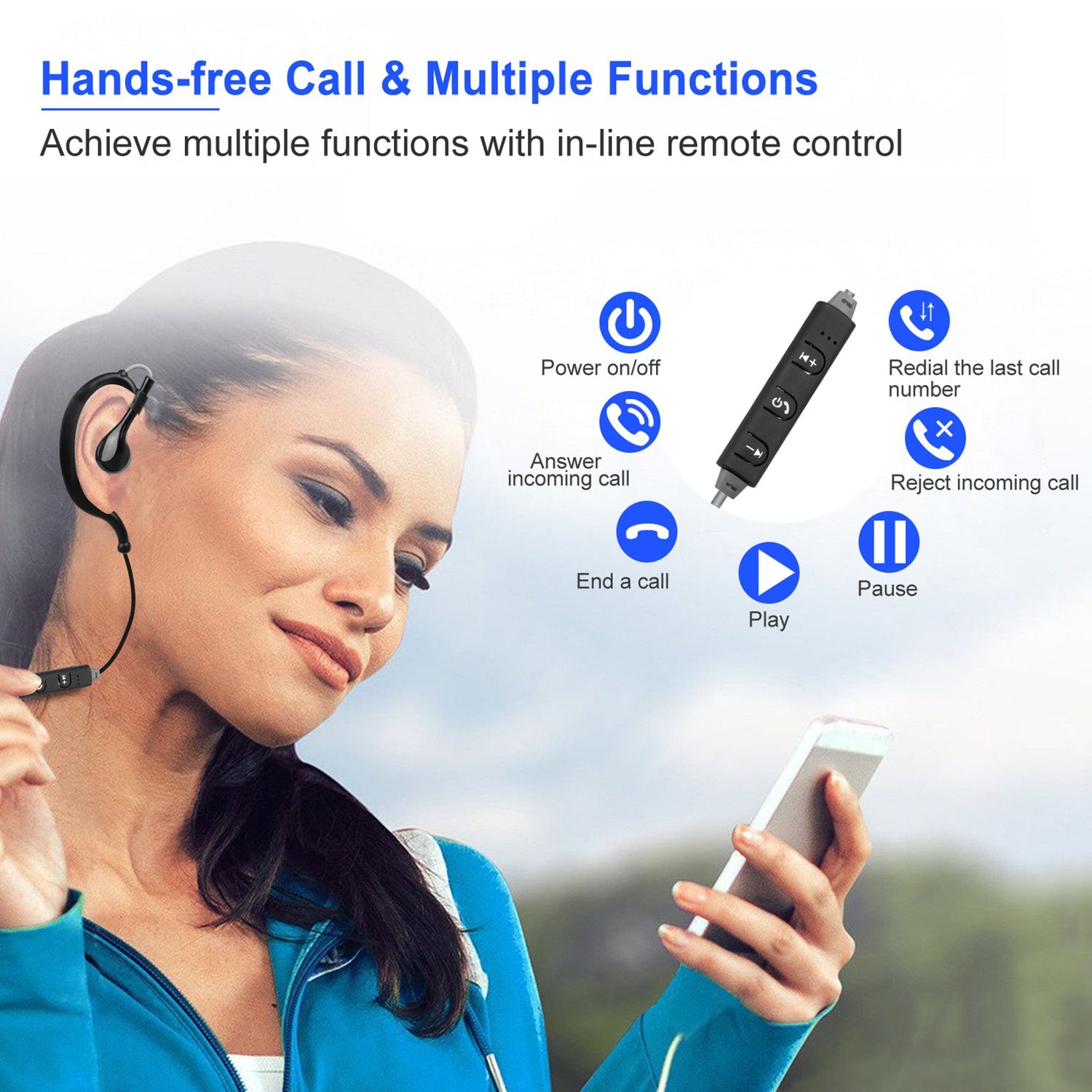 Wireless Neckband Earbuds V4.1 - Deep Bass HiFi Sport Headphones for Running & Travel - Hippopotamus Barn