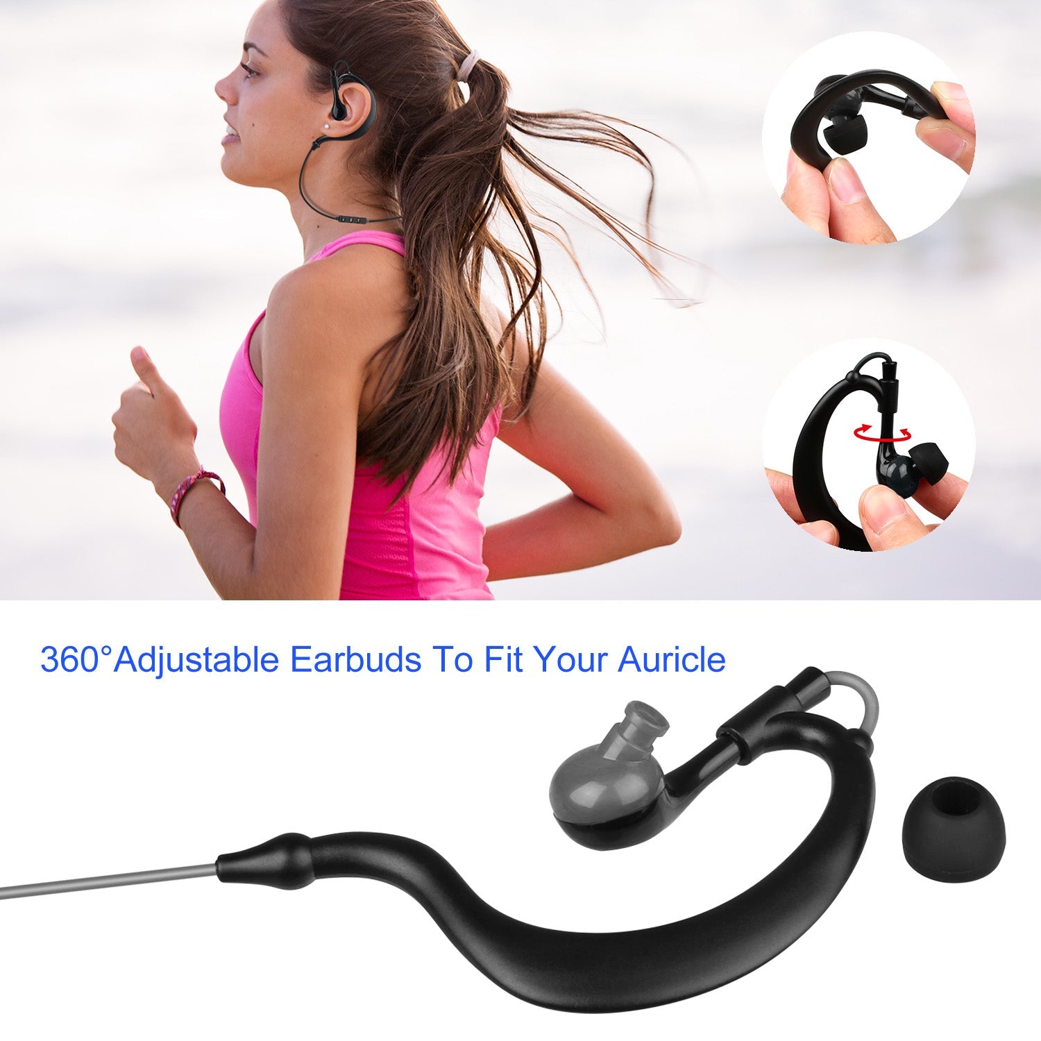 Wireless Neckband Earbuds V4.1 - Deep Bass HiFi Sport Headphones for Running & Travel - Hippopotamus Barn