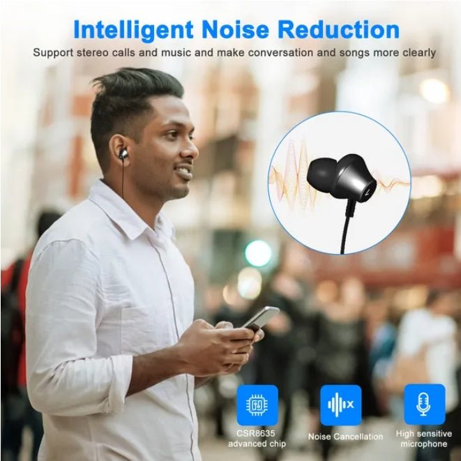 Wireless Neckband Earphones - Sweatproof Sport Headphones for Running & Gym - Hippopotamus Barn
