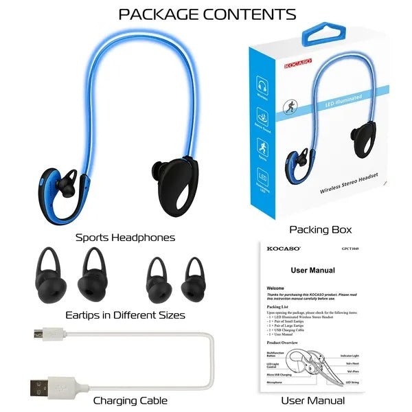 Wireless Neckband Earphones V4.1 - HD Stereo Sweat - Proof Sport Headphones - Hippopotamus Barn