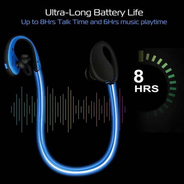 Wireless Neckband Earphones V4.1 - HD Stereo Sweat - Proof Sport Headphones - Hippopotamus Barn
