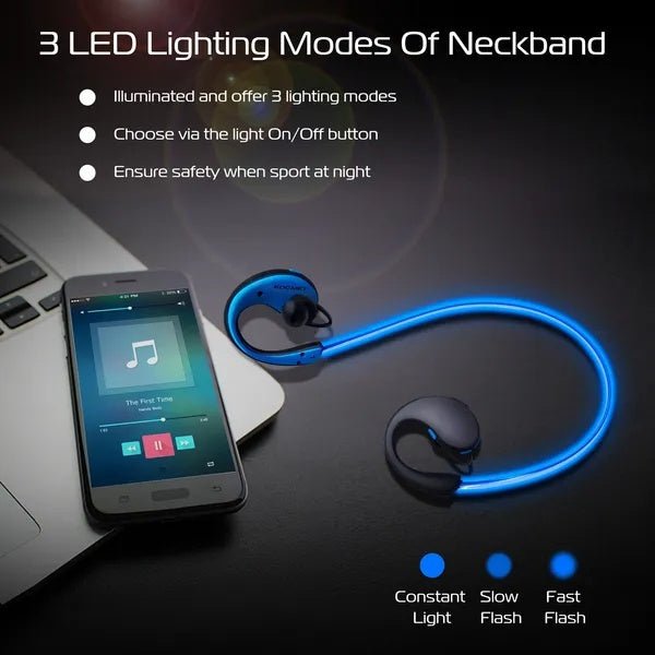 Wireless Neckband Earphones V4.1 - HD Stereo Sweat - Proof Sport Headphones - Hippopotamus Barn