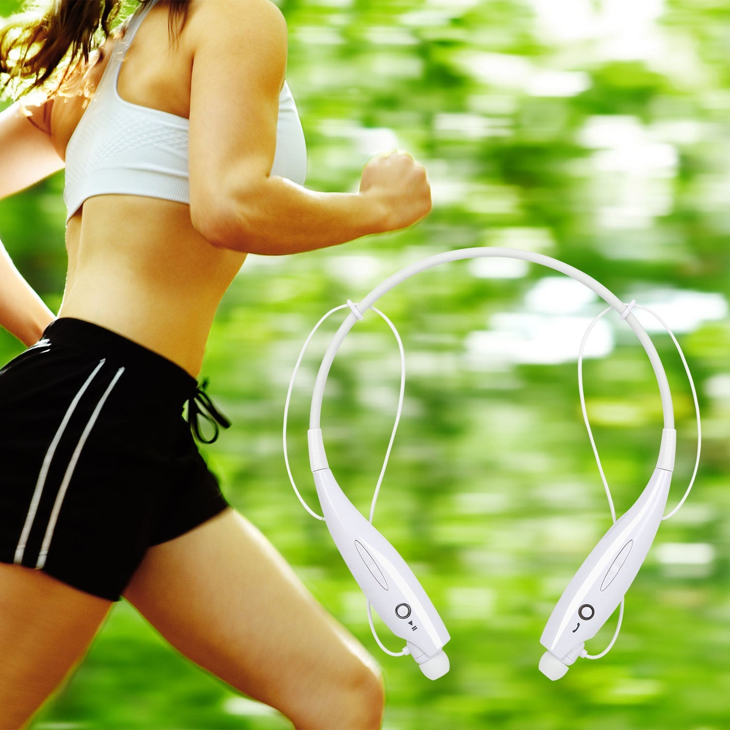 Wireless Neckband Headphones - IPX4 Waterproof Magnetic Sport Earbuds with Mic - Hippopotamus Barn
