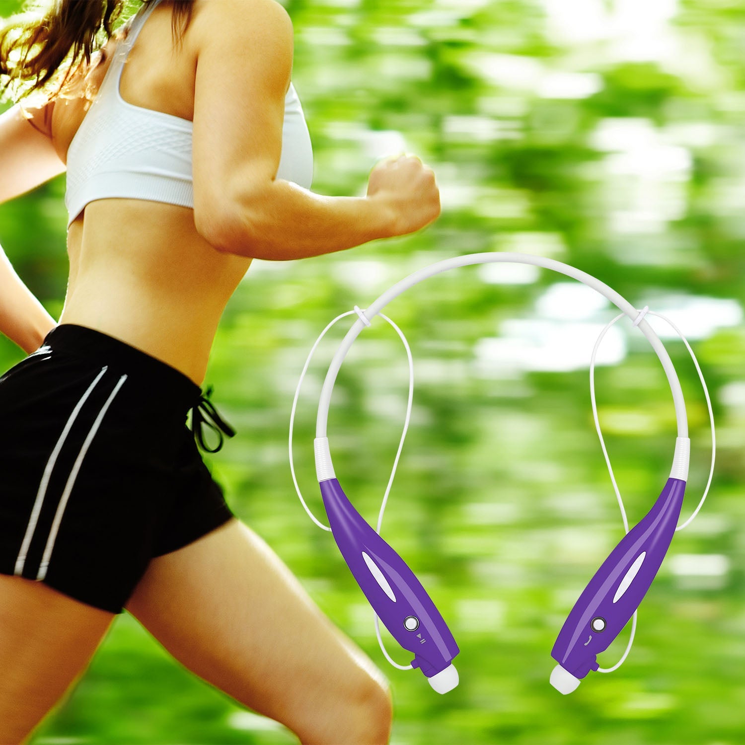 Wireless Neckband Headphones - IPX4 Waterproof Magnetic Sport Earbuds with Mic - Hippopotamus Barn