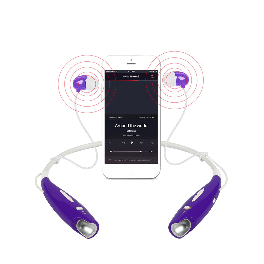 Wireless Neckband Headphones - IPX4 Waterproof Magnetic Sport Earbuds with Mic - Hippopotamus Barn