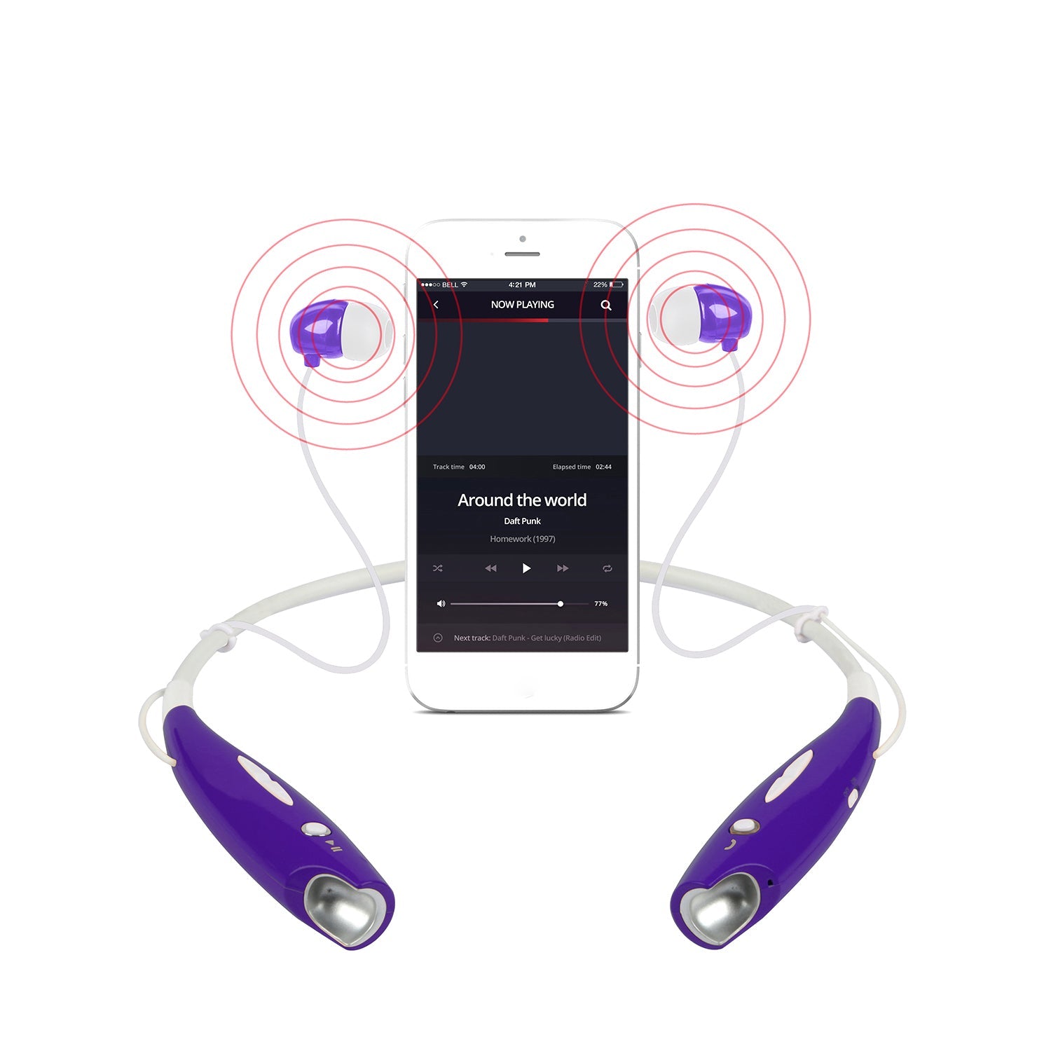 Wireless Neckband Headphones - IPX4 Waterproof Magnetic Sport Earbuds with Mic - Hippopotamus Barn