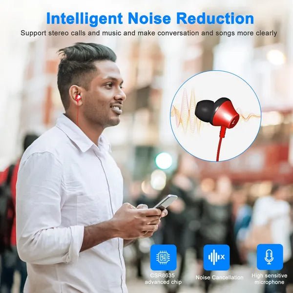 Wireless Neckband Headphones V4.2 - Magnetic Sweat - Proof Sport Earbuds 15Hr Battery - Hippopotamus Barn