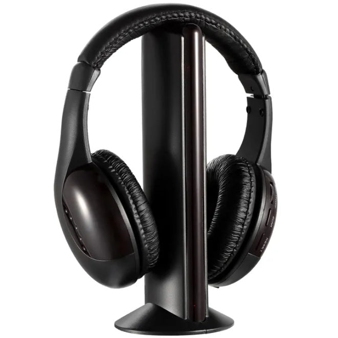 Wireless RF Headphones - HiFi Over - Ear Headset with RF Transmitter & Receiver - Hippopotamus Barn