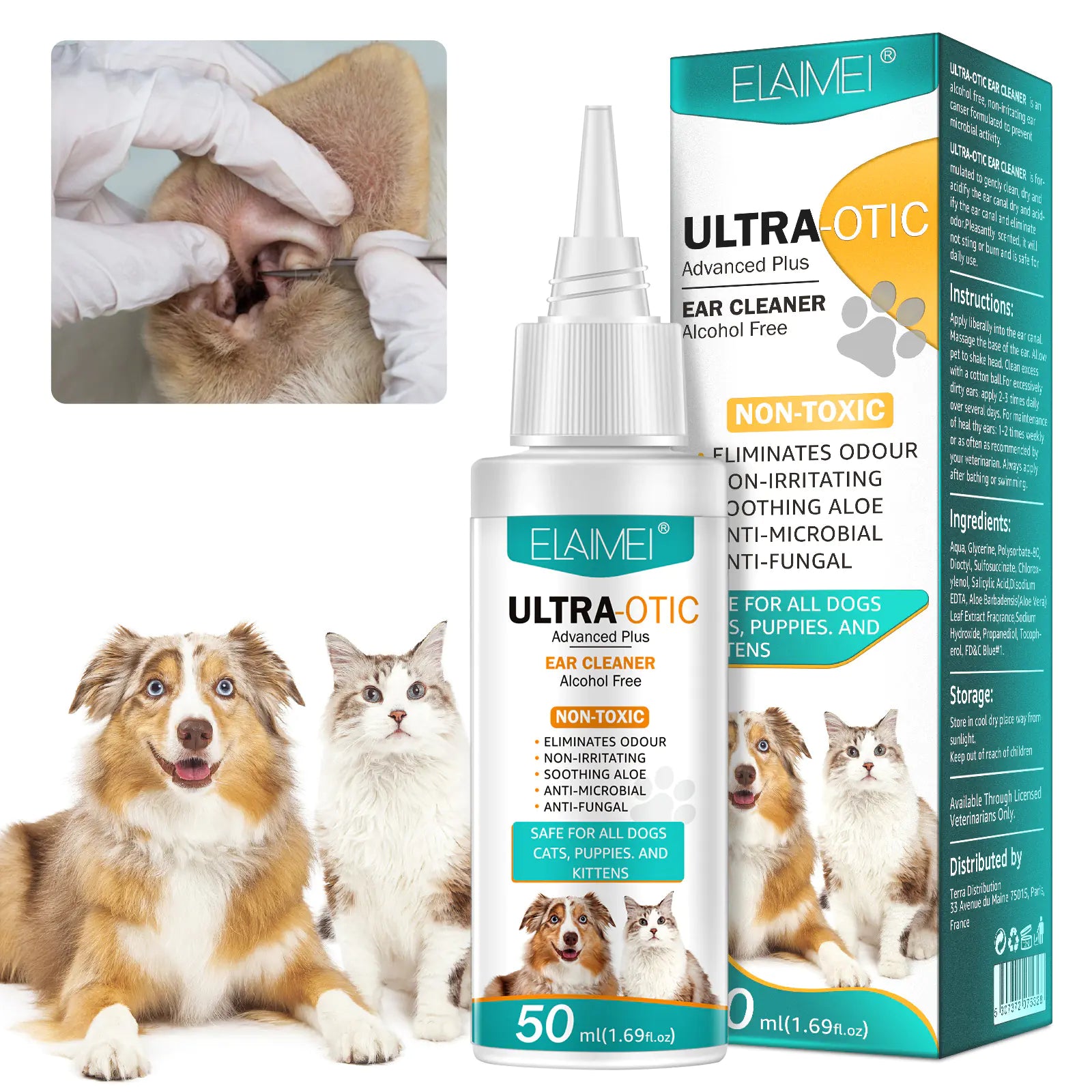 Pet Ear Cleaner 50ml | Gentle Hygiene Solution for Dogs & Cats