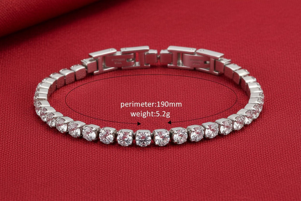 Zilla Zirconia Tennis Bracelet | Waterproof Stainless Steel | Silver - Hippopotamus Barn