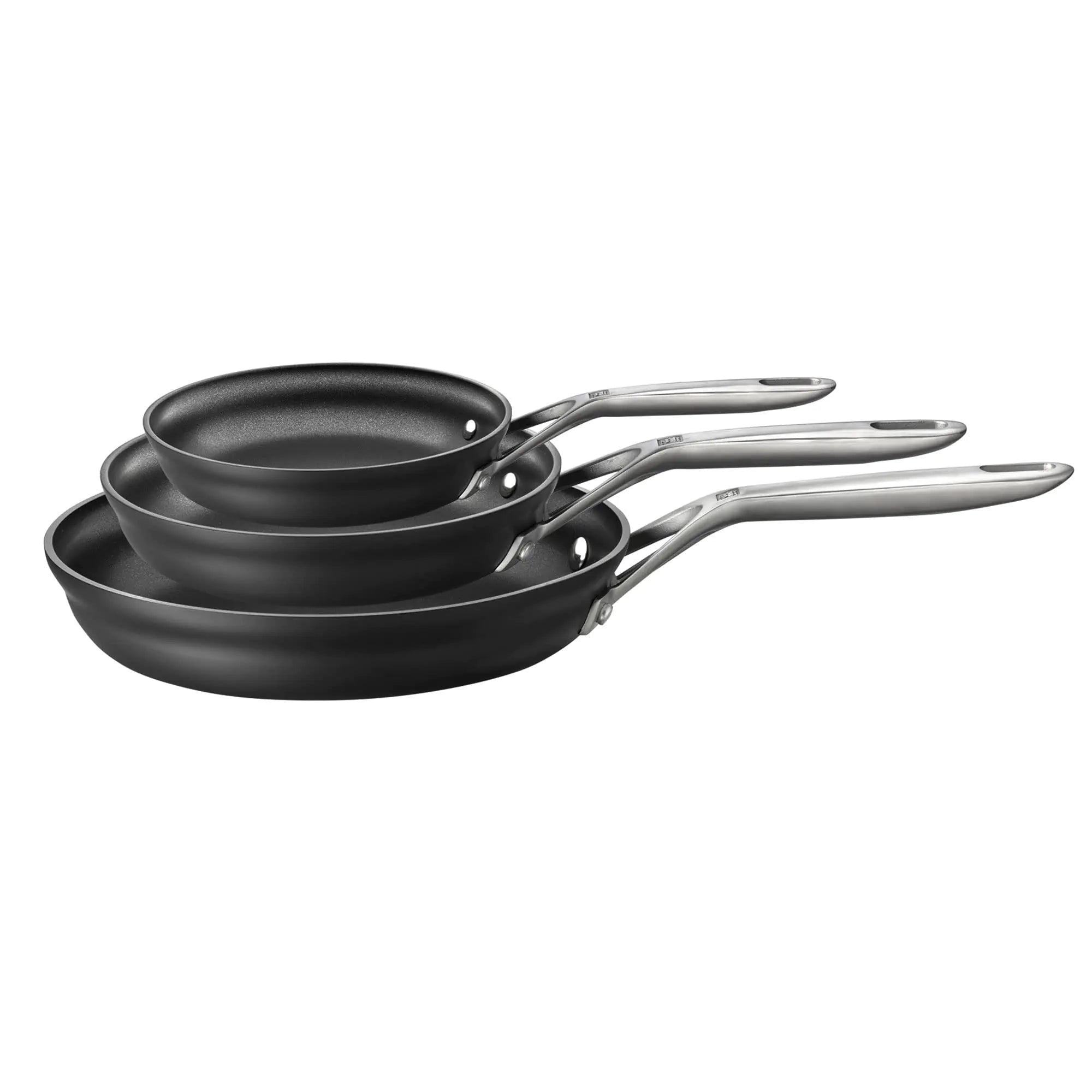 ZWILLING J.A. Henckels Motion Hard Anodized 3 - Piece Fry Pan Set | 8", 10", & 12" Nonstick Skillets - Hippopotamus Barn